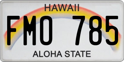 HI license plate FMO785