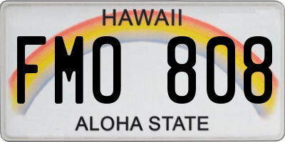 HI license plate FMO808