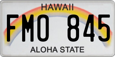 HI license plate FMO845