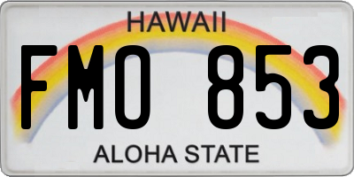 HI license plate FMO853
