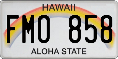 HI license plate FMO858