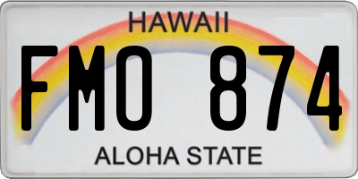 HI license plate FMO874