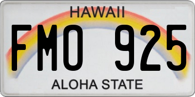 HI license plate FMO925