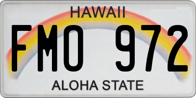 HI license plate FMO972