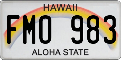 HI license plate FMO983