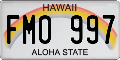 HI license plate FMO997