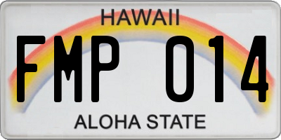 HI license plate FMP014