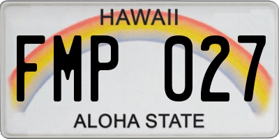 HI license plate FMP027