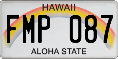 HI license plate FMP087
