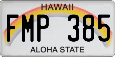 HI license plate FMP385