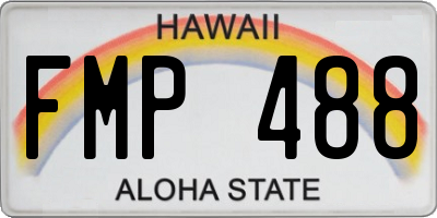 HI license plate FMP488