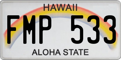 HI license plate FMP533