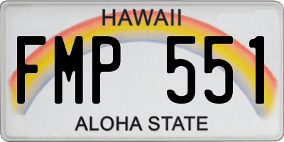 HI license plate FMP551