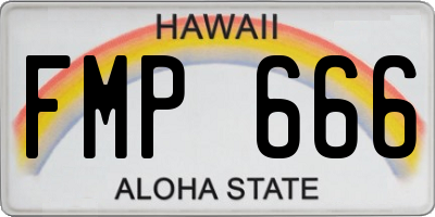 HI license plate FMP666
