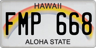 HI license plate FMP668