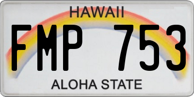 HI license plate FMP753