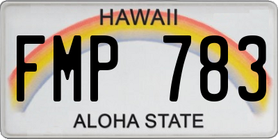 HI license plate FMP783