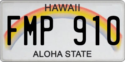 HI license plate FMP910