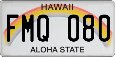 HI license plate FMQ080