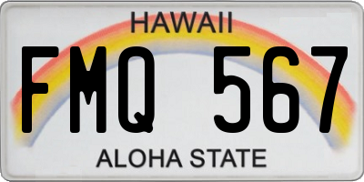 HI license plate FMQ567