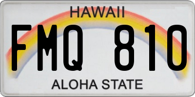 HI license plate FMQ810