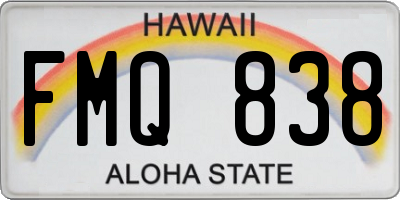 HI license plate FMQ838