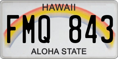 HI license plate FMQ843
