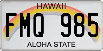 HI license plate FMQ985