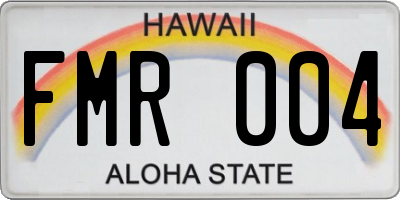 HI license plate FMR004