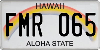 HI license plate FMR065