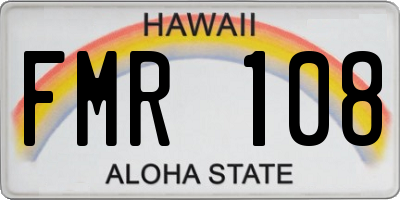 HI license plate FMR108