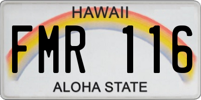 HI license plate FMR116