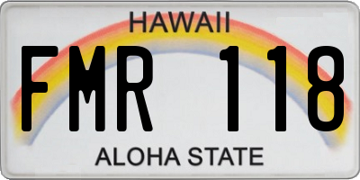 HI license plate FMR118