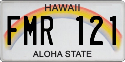 HI license plate FMR121