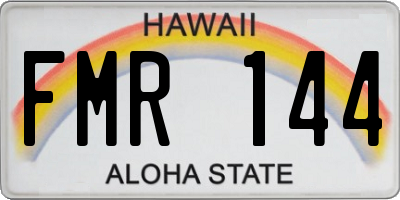 HI license plate FMR144