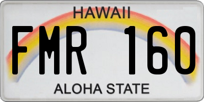 HI license plate FMR160