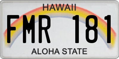HI license plate FMR181