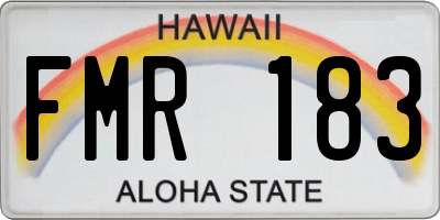 HI license plate FMR183