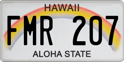 HI license plate FMR207