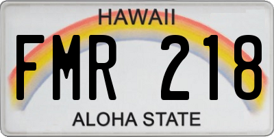 HI license plate FMR218