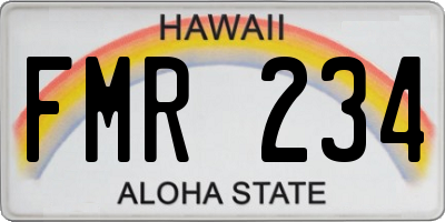 HI license plate FMR234