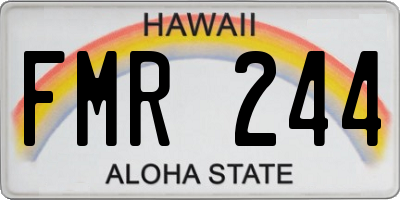 HI license plate FMR244