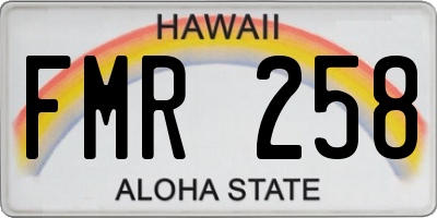 HI license plate FMR258