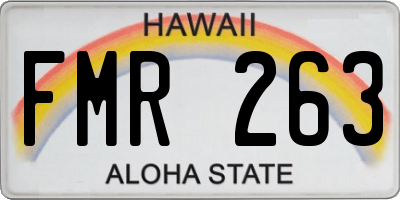HI license plate FMR263