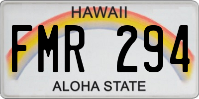 HI license plate FMR294