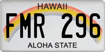 HI license plate FMR296
