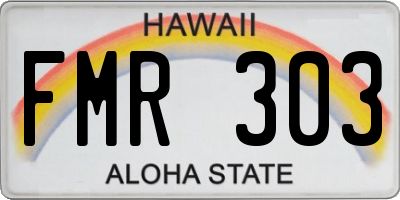 HI license plate FMR303