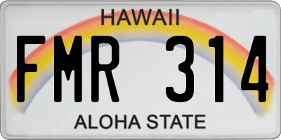 HI license plate FMR314