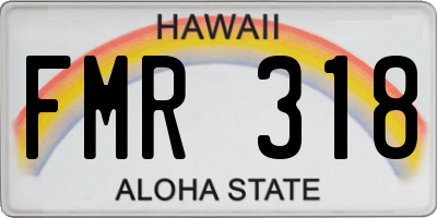 HI license plate FMR318