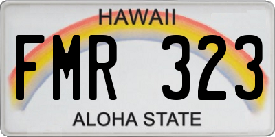 HI license plate FMR323